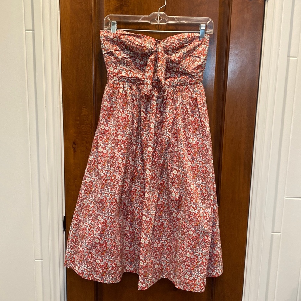 Strapless J. Crew floral dress